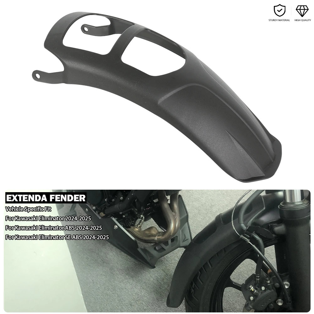 Motorcycle Front Mudguard Extension Extenda Fender - Black Fits For Kawasaki Eliminator 500 SE ABS 2024 2025 2026