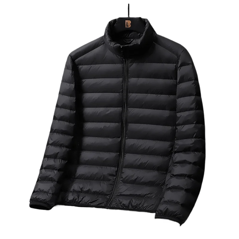 

Autumn and Winter Popular Light and Thin Stand-up Collar Down Jacket Men's Short Solid Color Plus Size Warm Jacket