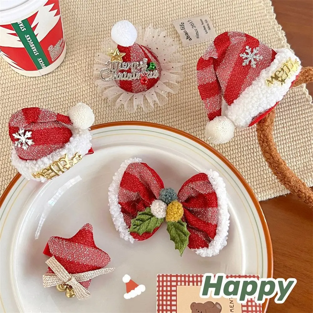 

Рождественский декор, Рождественская заколка для волос, колокольчик со звездой, Рождественская шляпа, повязка на голову, новогодняя заколка, корейские аксессуары для волос