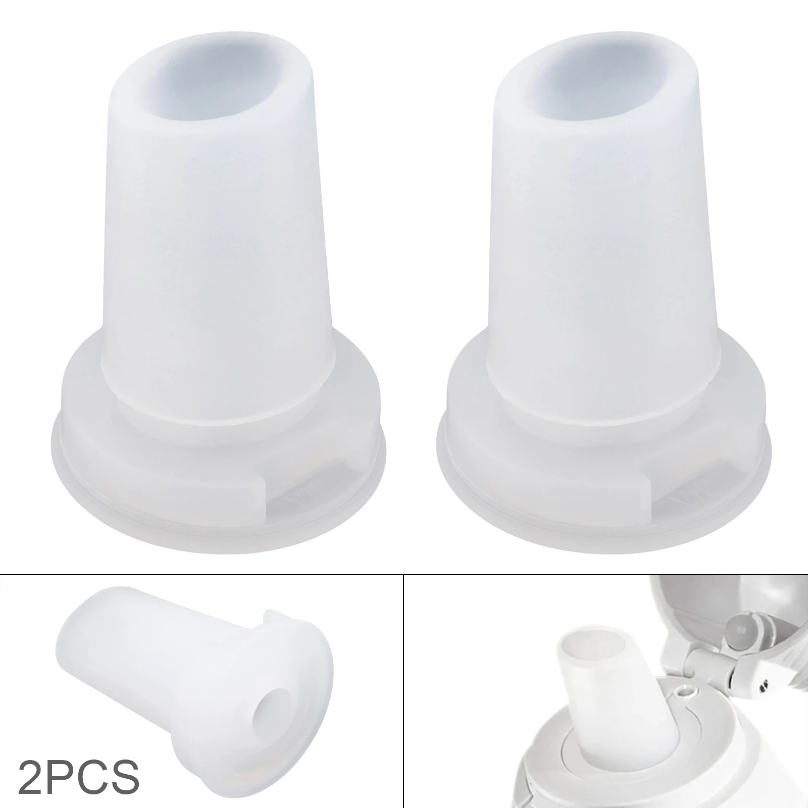 2pcs Leak-proof Water Bottle Mouthpiece Silicone Bite Valve Mouthpiece Replacement Fit for Brita Filter Bottle / 20/26/30/32oz,