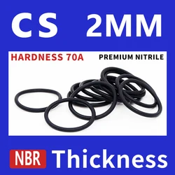 CS2mm black NBR 70A nitrile rubber O-ring sealing gaskets wear-resistant gasket O-ring thickness 2mm rubber ring