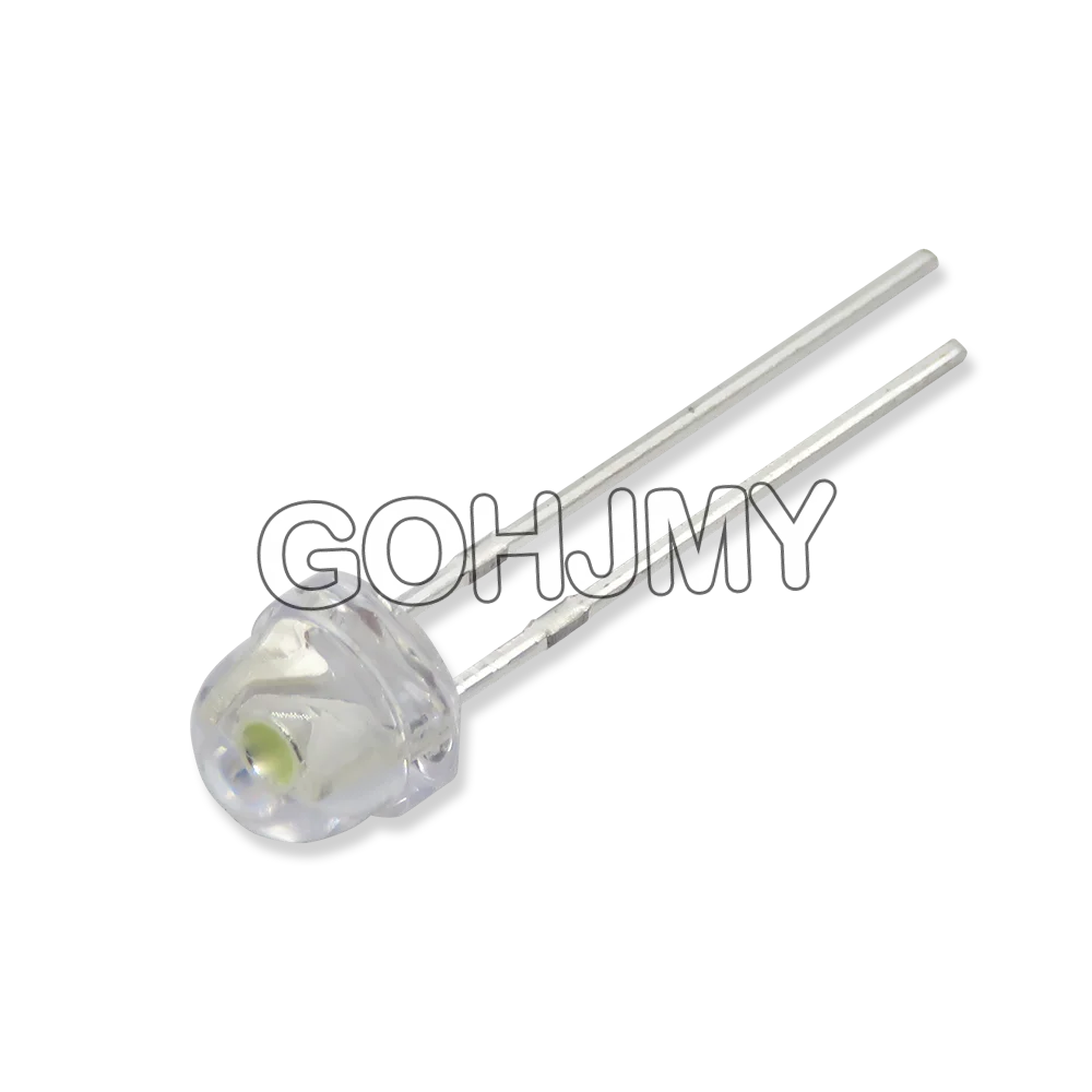 100PCS 5MM LED Diode Straw Hat White Red Green Blue Yellow Purple Light Transparent Light Emitting Diode New