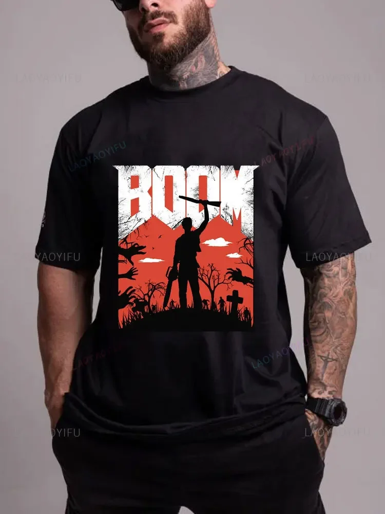 This is my Boomstick Classic Men cotton T-Shirt Boom Doom Evil Death Space Marine Demon Apocalyptic Games Tops  Ash Williams Tee