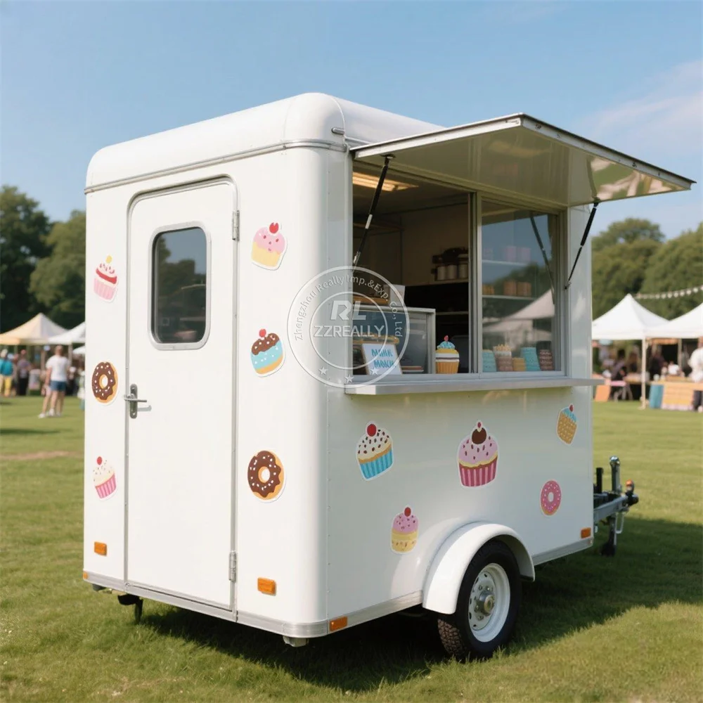 

Customized Food Truck Pizza Coffee Catering Trailer Concession Ice Cream Cart Van Concession Catering Trailer With Full Kitchen