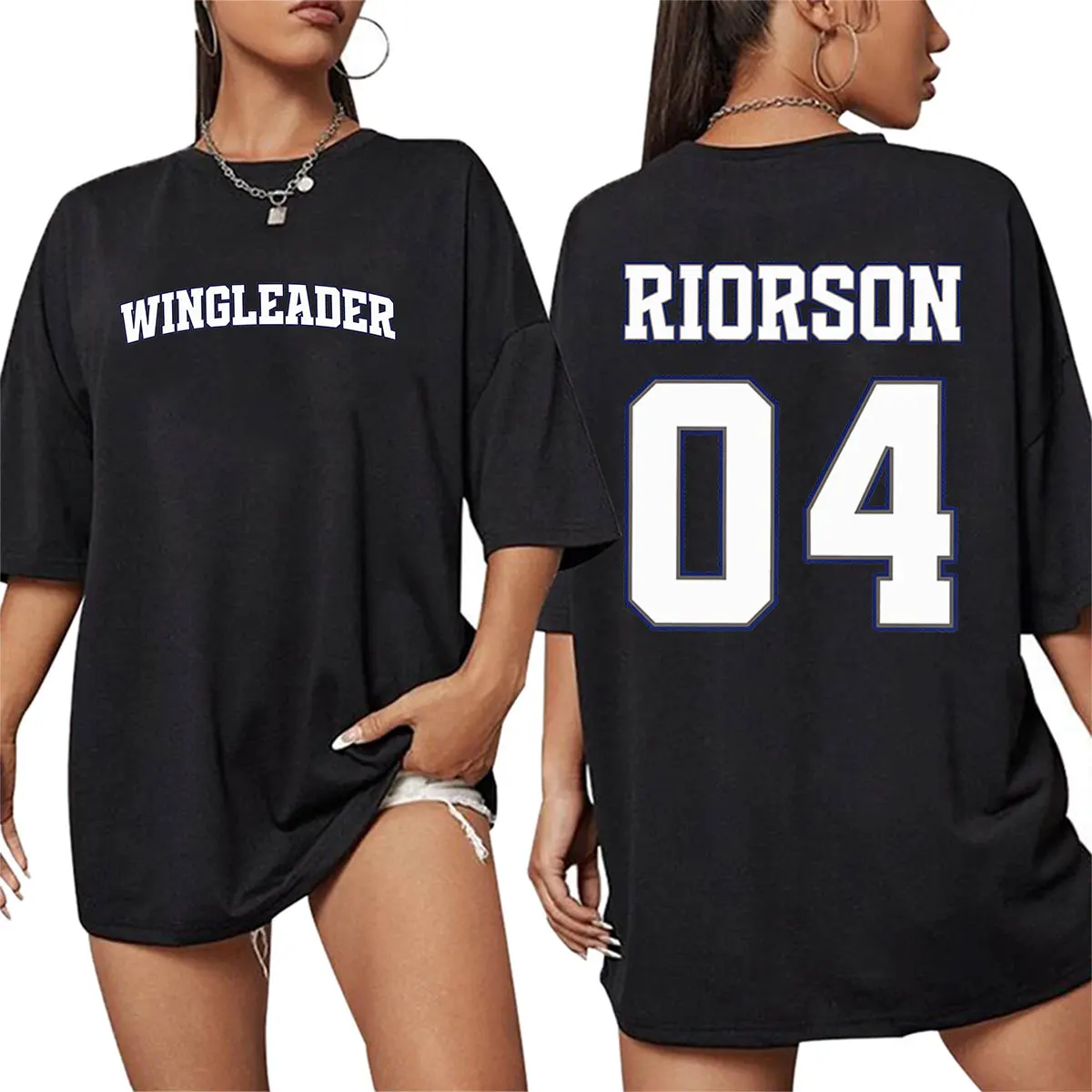 Fourth Wing Wingleader Riorson T Shirt Basgiath War College Double Sided Print T-shirts Men's Women Fashion Short Sleeve T-shirt