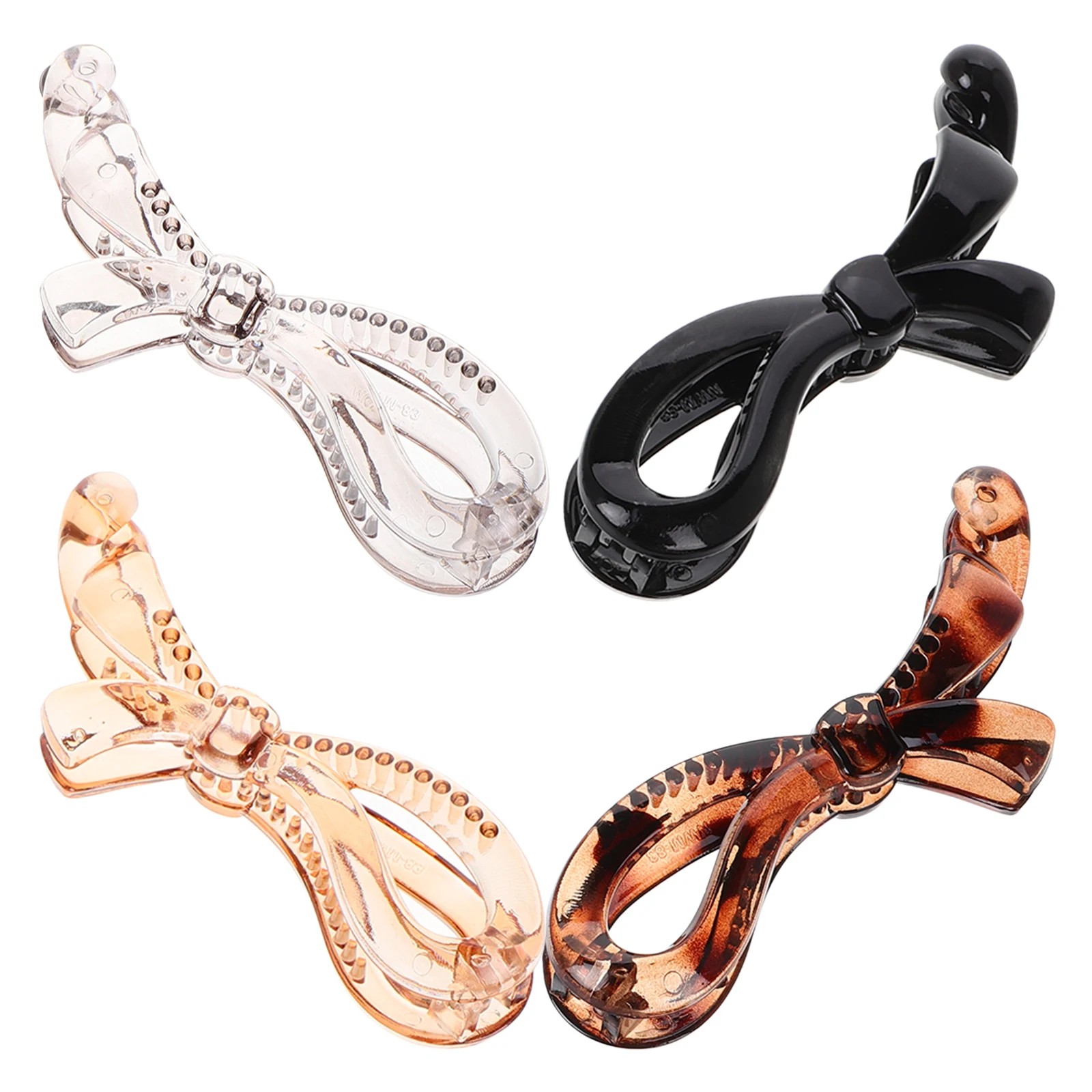 

4pcs Hair Clip Set Elegant Banana Clips for Curly Thick Hair Women Simple Ponytail Holder Stylish Accessories Versatile