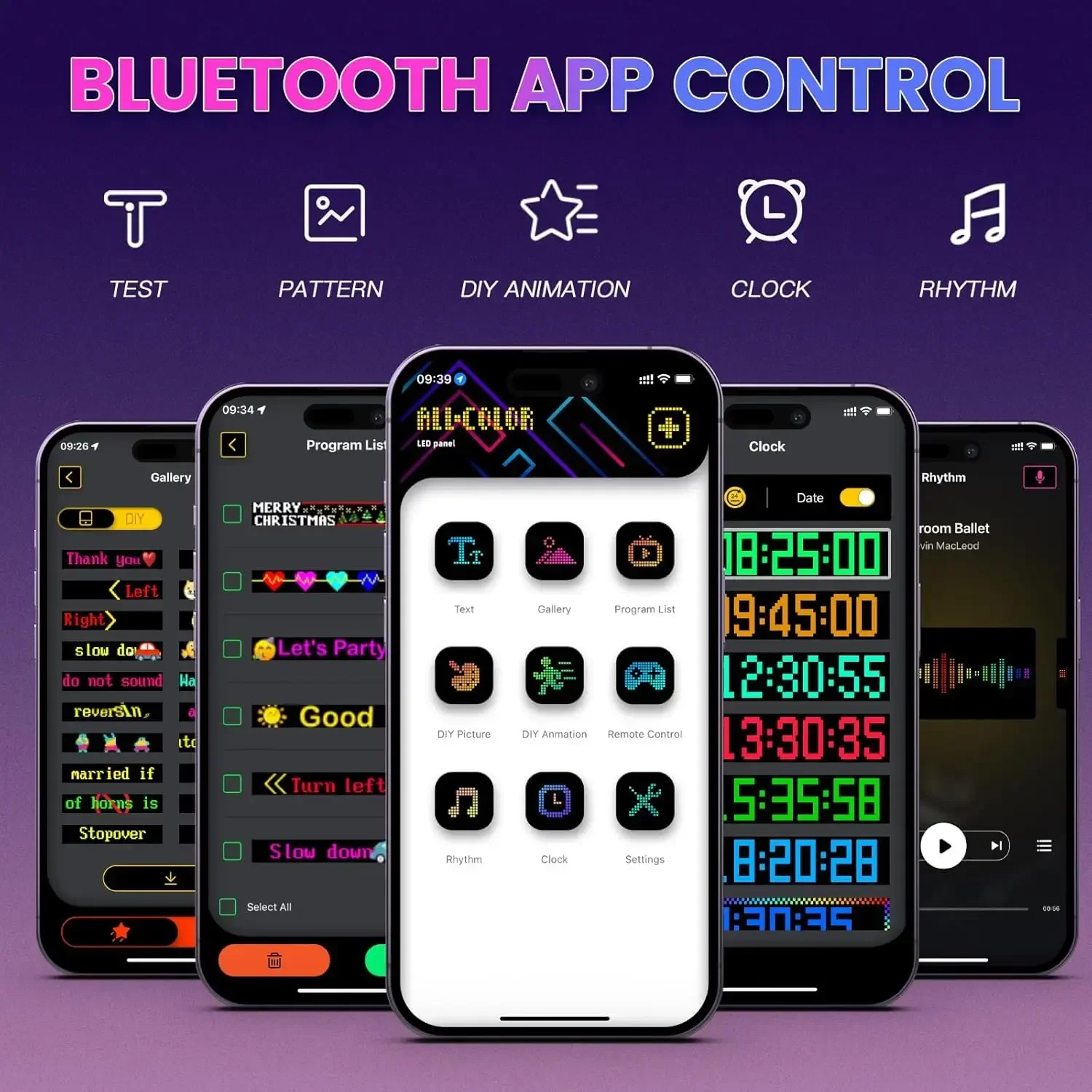 Ojos Led para camión, Panel de matriz Led RGB, Panel de coche, bricolaje, programable, Bluetooth, Control por aplicación, luz de desplazamiento