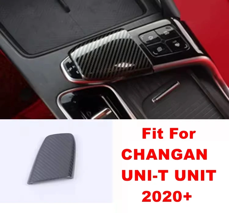 

ABS Auto Gear Shift Head Knob Decor Cap Sequins Cover Trim For CHANGAN UNI-T UNIT 2020 - 2023 Carbon Fiber Accessories Interior