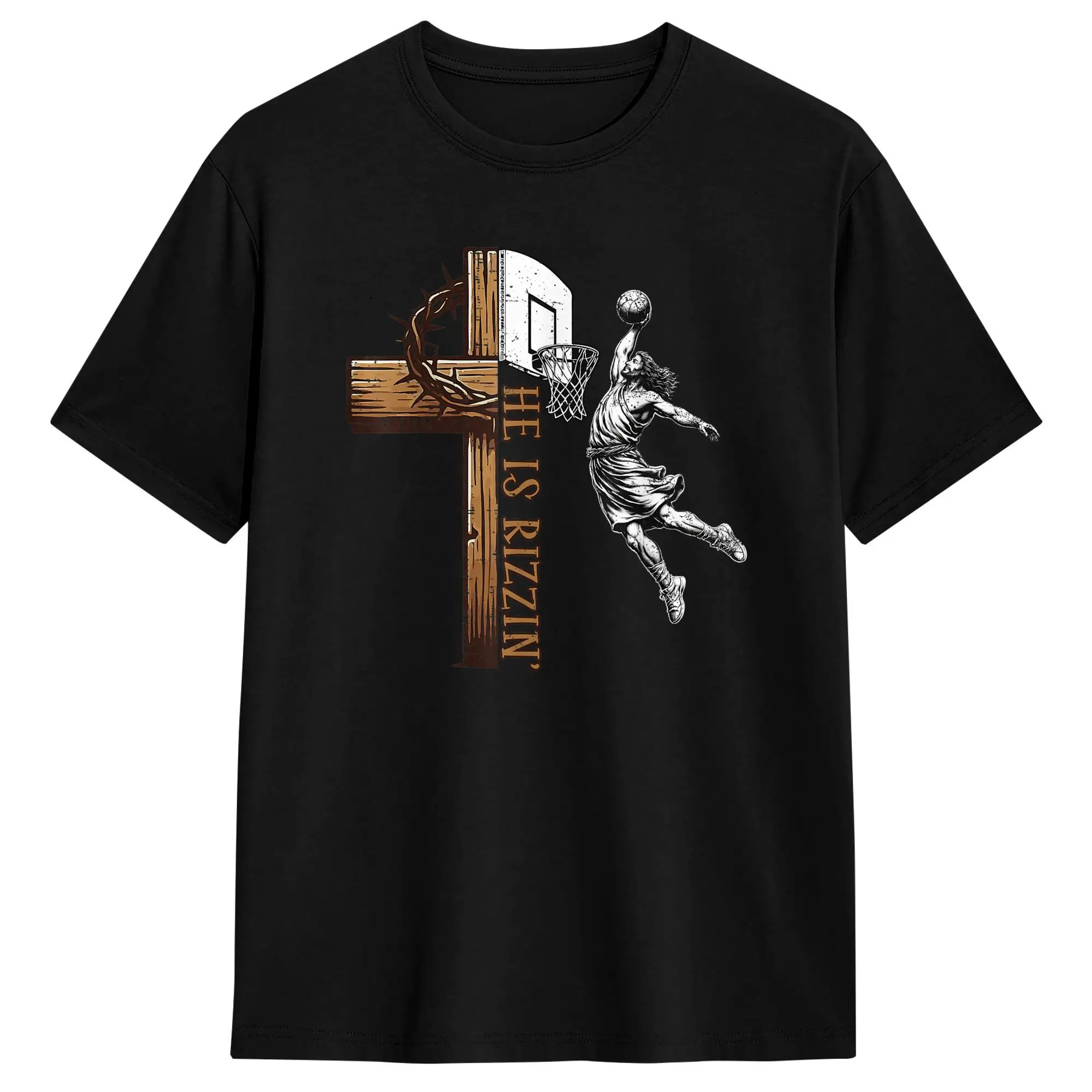 He Is Rizzin Christian Religious Easter Cotton T Shirt For Men Summer  Vintage T Shirts Fashion Tees Oversize Casual Clothing