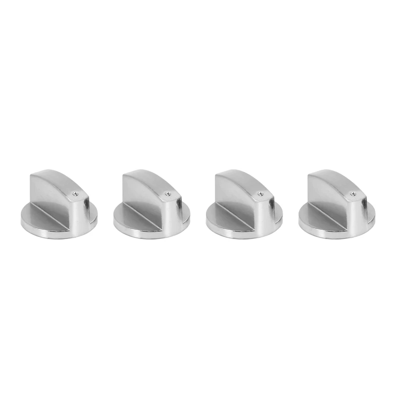 Stoves Cooker Knobs,Oven Knob(4pcs),6mm Universal Silver Gas Stove Control Knobs Adaptors Oven Rotary Switch Cooking Surface C