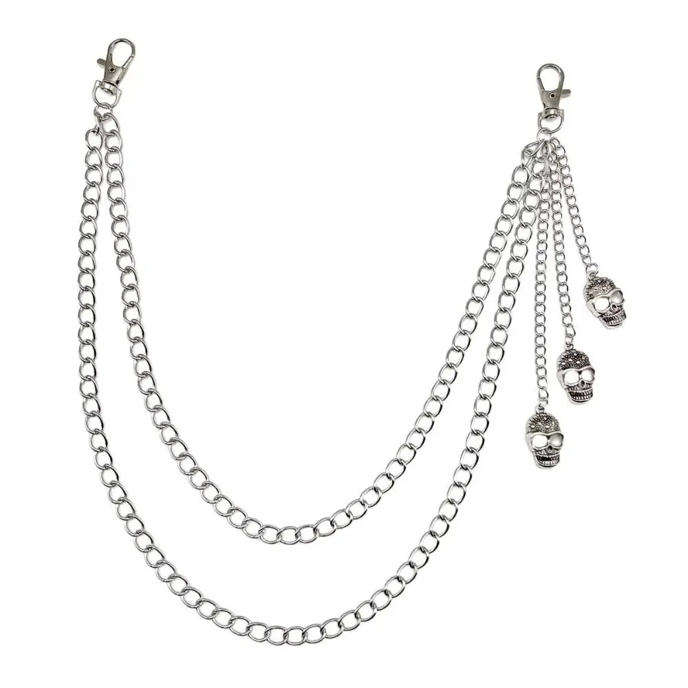 

Модная поясная цепочка с кисточками и черепом из цинкового сплава, готический панк-цепочка для ремня, многослойная цепочка для ремня, цепочка для брюк с черепом, Steet