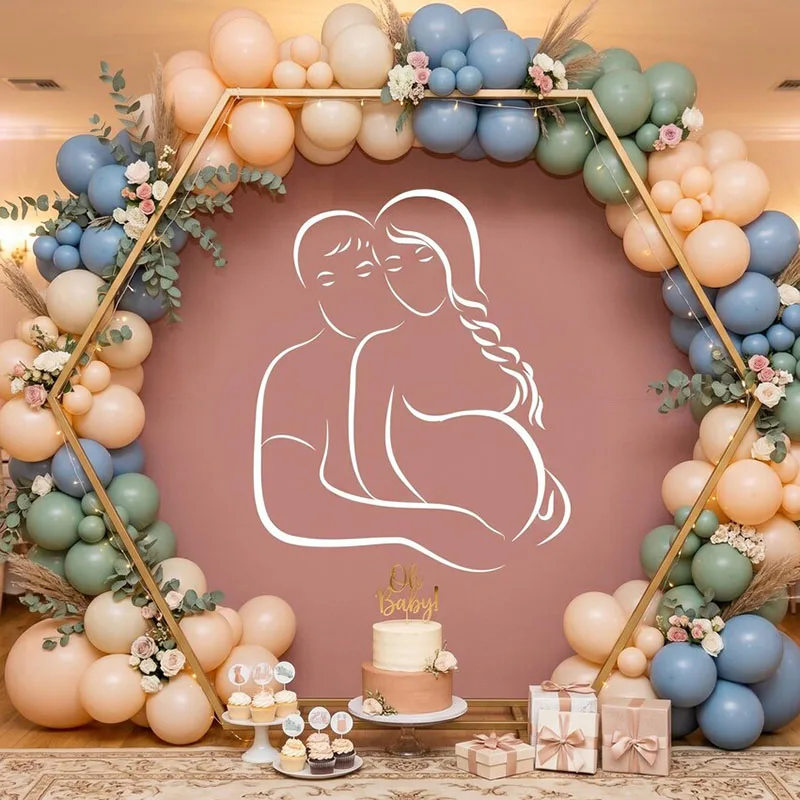 Pregnant Woman Silhouette Wall Decal Baby Shower Vinyl Wall Sticker Baby Shower Party Decor Mural Removable Wallpaper S972