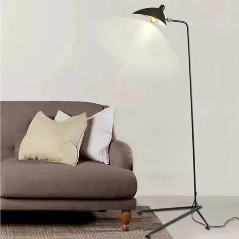 Serge Mouille 3-arm Floor light black Tripod Floor Lamp Loft bedroom Living Room Study Reading Adjustable Spider Standing Lamp