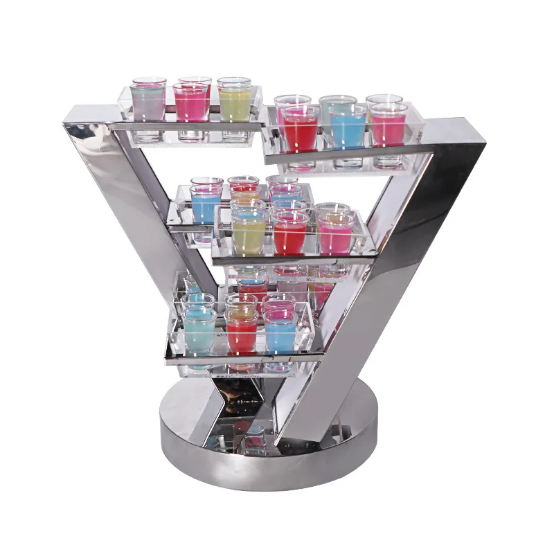 V-shaped stainless steel luminous bullet cup hold****** nightclub LED wine glass holder