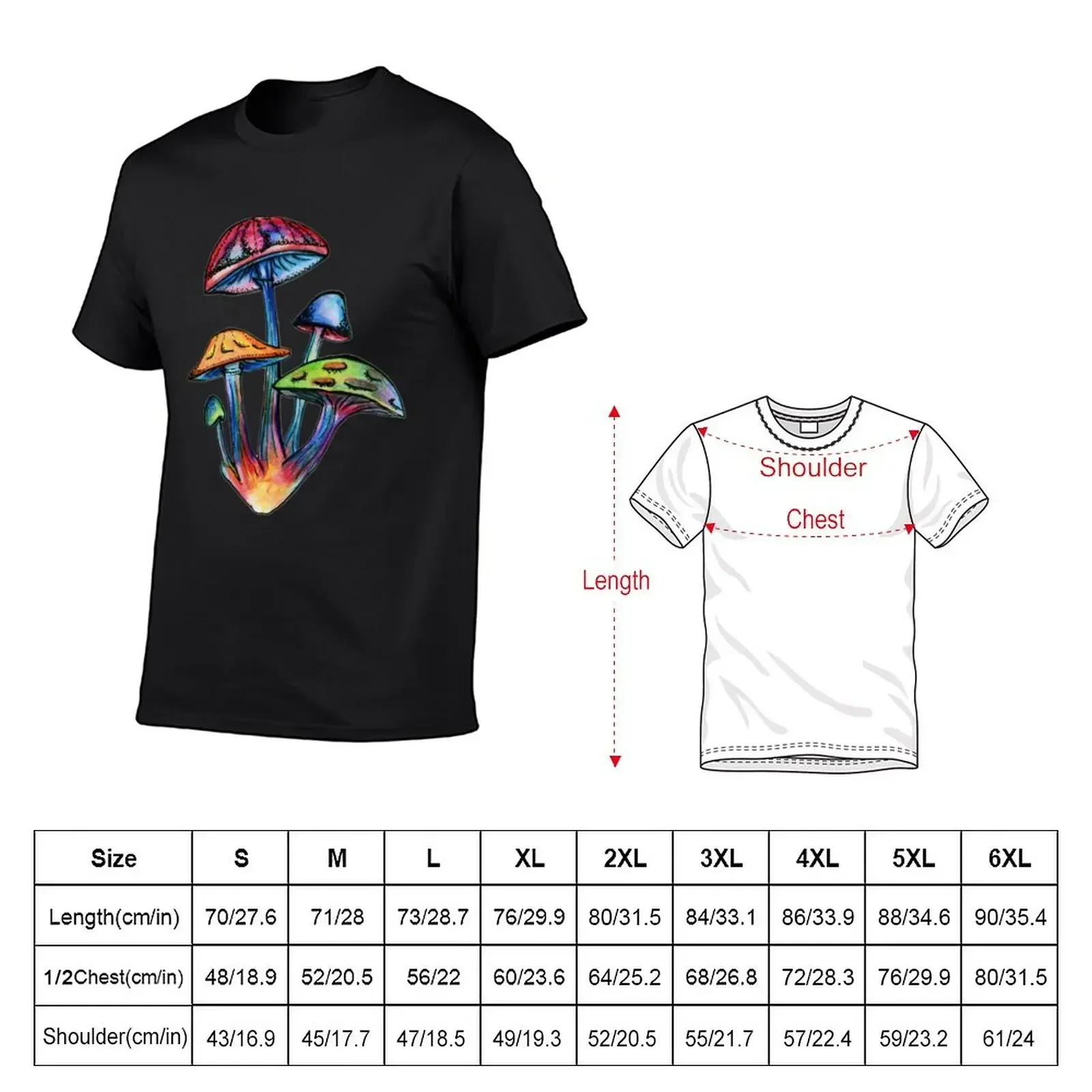 Cluster of Colored Shrooms T-Shirt kawaii clothes quick drying vintage mens graphic t-shirts anime