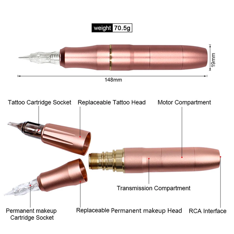 الكل في واحد الروتاري آلة الوشم القلم RCA الحاجب تجميل دائم إمدادات الطاقة آلة الوشم 2 رؤساء عدة #5