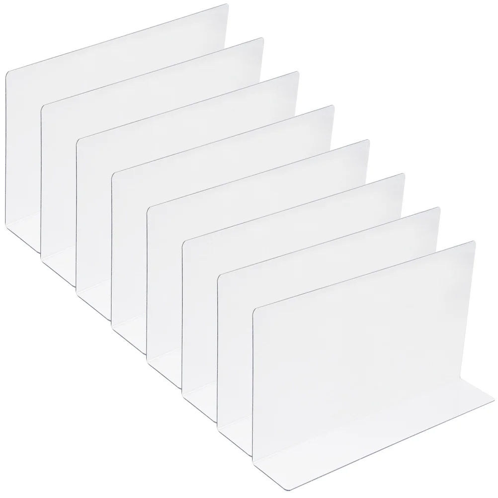 

8 pcs Dividers Clear Plastic Shelf Divider Separators for Closet Organization Toy Storage Rack L Shaped Partition