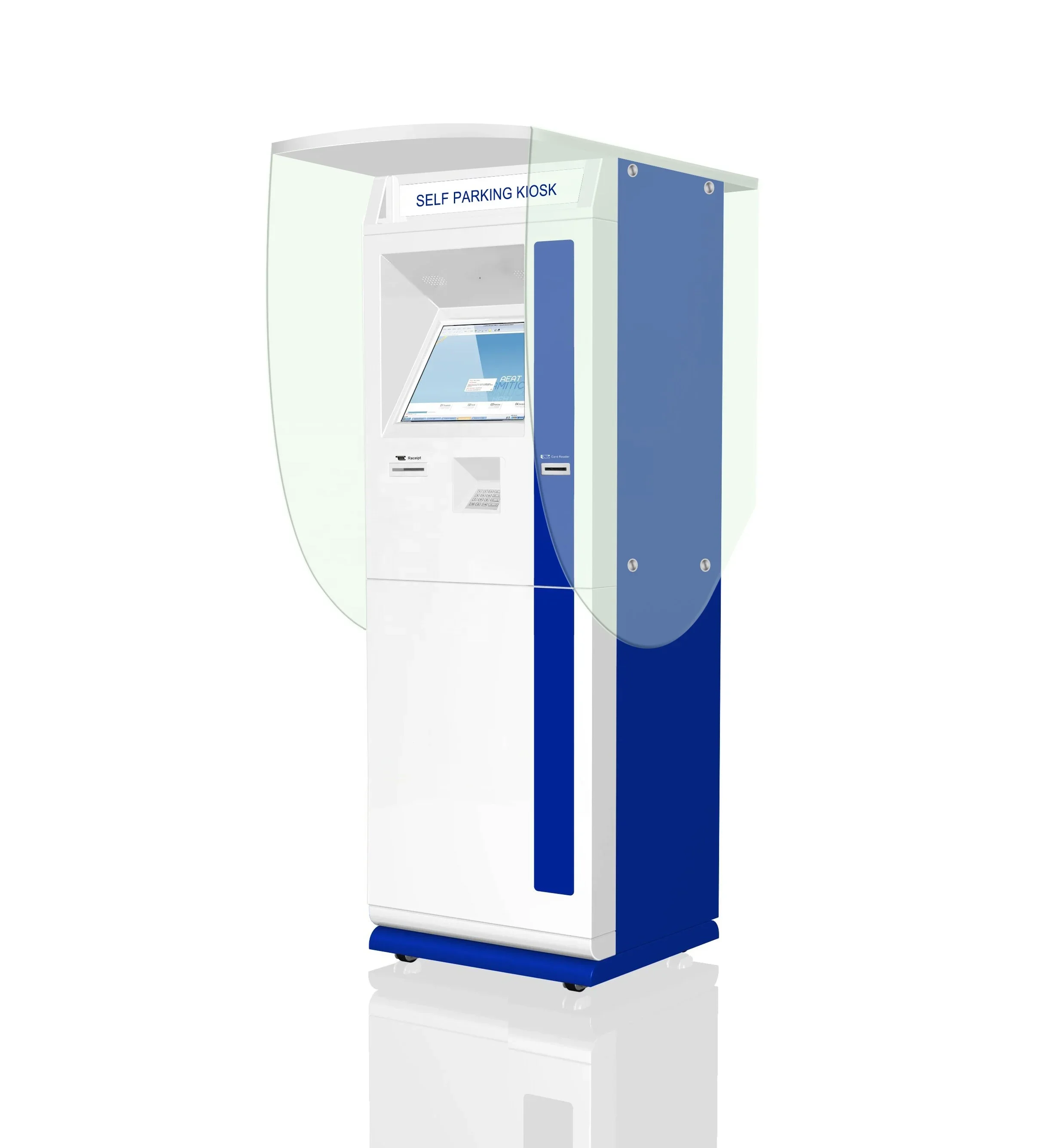 24時間駐車場支払いチケットカードディスペンサー付き無人駐車場キオスク