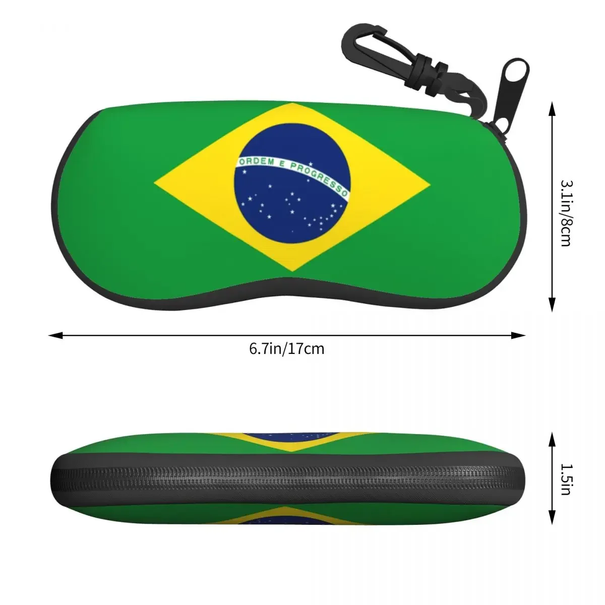 Custom Brazil Flag Shell Glasses Case Unisex Fashion Eyeglasses Case Sunglasses Protector Box