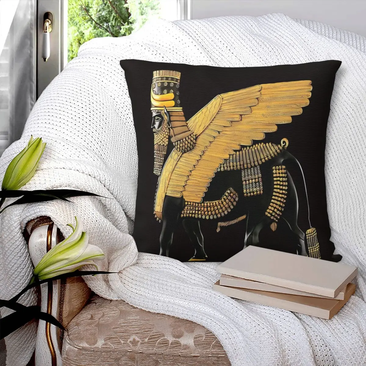 Assyrian Wing Throw Blanket Winter Pillowcase Cushion Luxury Suitable Sofa Pillowcase Home Decor Accessories Customizable