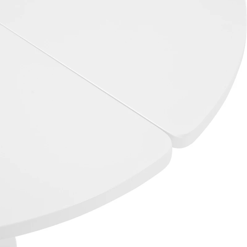 ON-TREND Φ39,4'' Mesa de centro redonda en forma de pétalo de fácil montaje, mesa central estilo crema con 3 patas gruesas, blanco