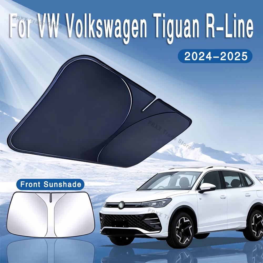 

Для VW Volkswagen Tiguan R-Line 2024 2025 MK3 автомобильный солнцезащитный козырек на лобовое стекло, солнцезащитный козырек, теплоизоляция, летние автоаксессуары