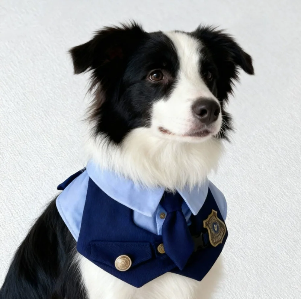 Newly Designed Pet Scarf Same Style Rabbit Police Officer Dog Towel