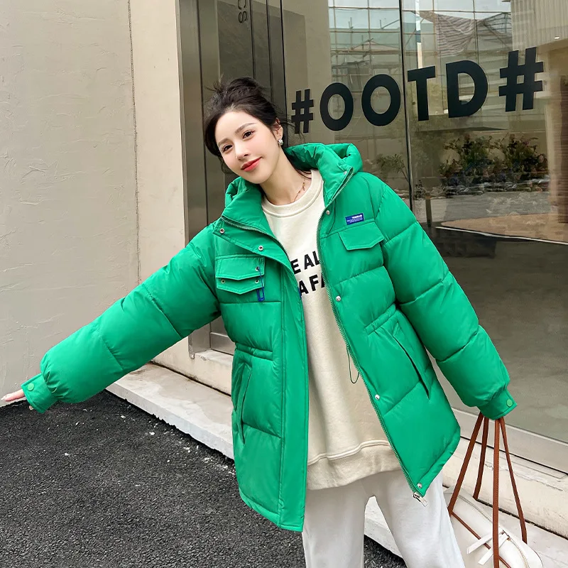 

2022 New Winter Women Oversized Parkas Jackets Casual Thick Warm Hooded Pattern Coat Female Winter Outwear Sports Jacket parkas