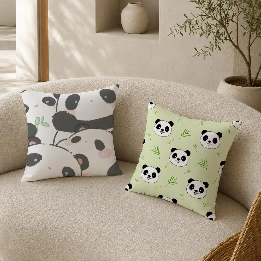 cute Panda Cushion Cover Pillow Case plush Double-sided Print Square Covers Sofa Home Cushion