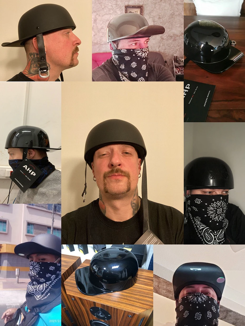 New Baseball Cap Helmet Motorcycle Vintage Retro Helmets Biker Hip-Hop Open Face Scooter Cruiser Chopper Gangster DS Men Women