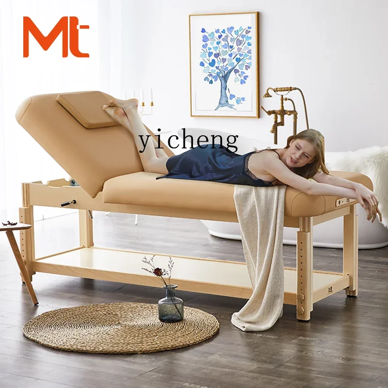 ZZ Wooden Hatchback Beauty Bed Fixed Tuina Bed Use Physiotherapy Beauty Salon Bed