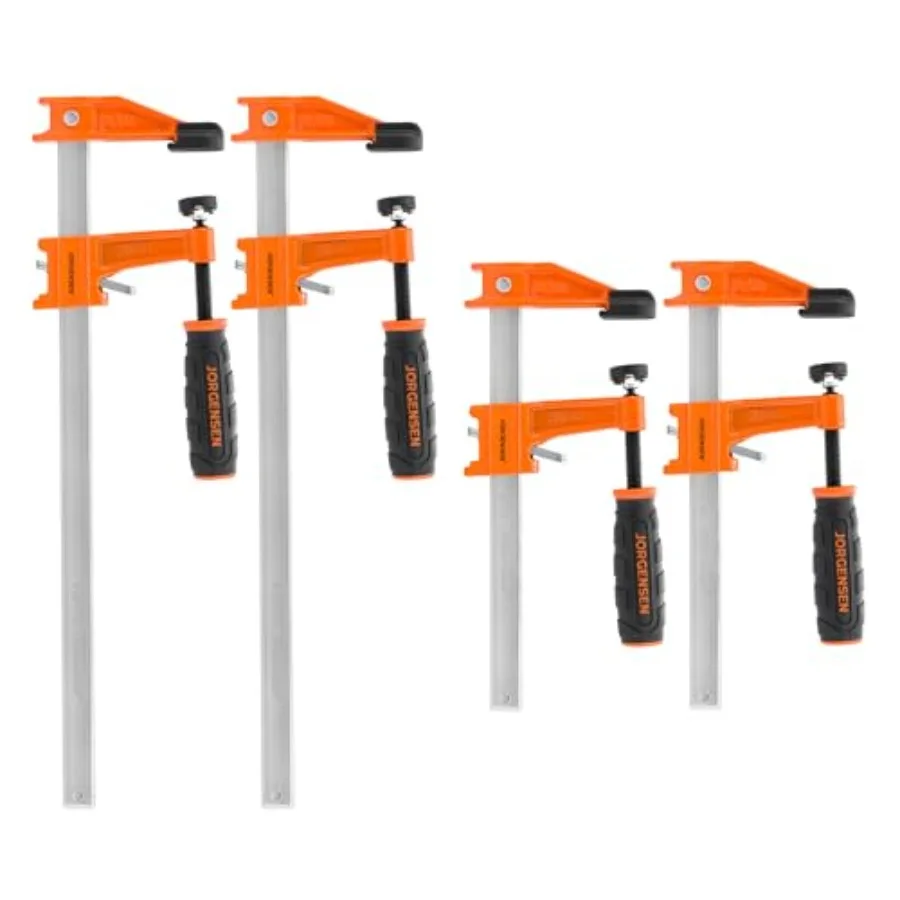 

Набор из 4 стальных струбцинных зажимов (6 и 12 дюймов) средней грузоподъемности - максимальная нагрузка 600 фунтов, для деревообработки