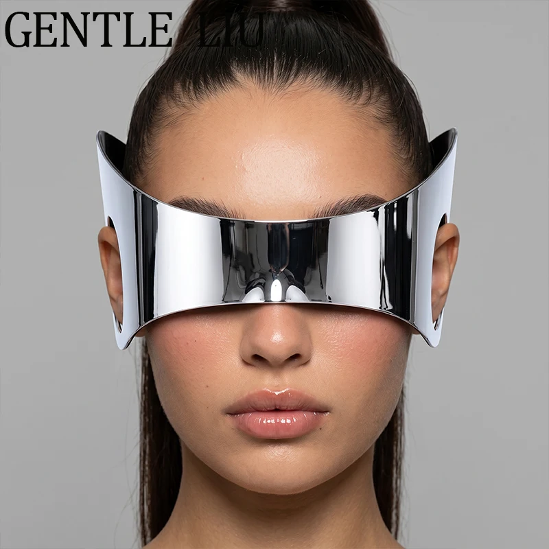 Steampunk One-Piece Shield Sunglasses Women 2026 Luxury Brand Y2K Punk Sports Wrap Around Windproof Goggle Sun Glasses Eyewear