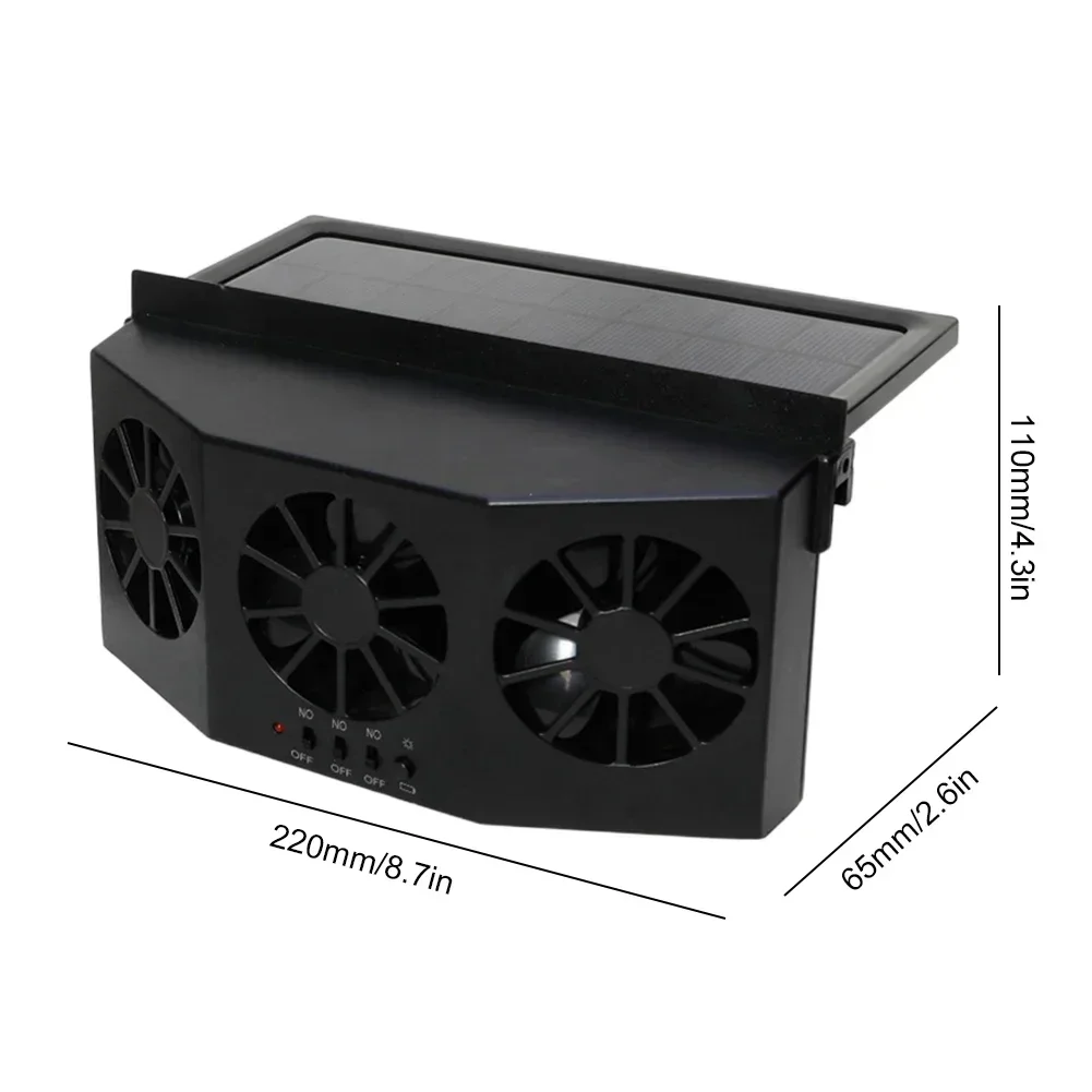 New Car Exhaust Fan USB Rechargeable/solar Air Circulation Cooling and Heat Dissipation High Wind Power 2/3 Head Ventilation Fan