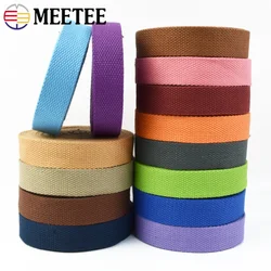 8Meters Meetee 25mm Width Thick 2mm Cotton Ribbon Canvas Webbing Tape for Bags Strap Belt Sewing Clothing DIY Craft Accessories