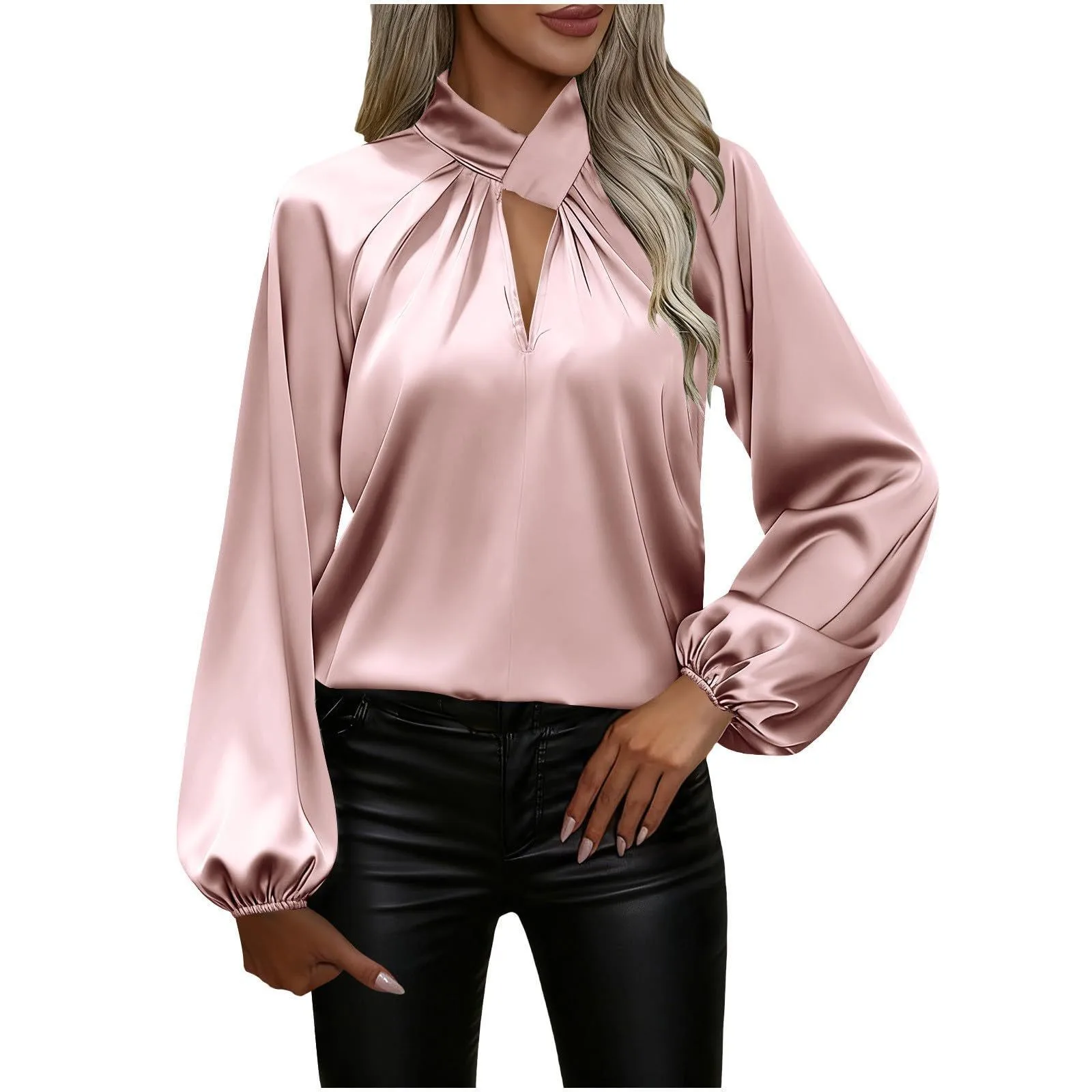 Long Sleeve Long Length Top Regular Fit Korean Casual with Korean Style Casual Blouse Shirt Collar Women Blouses and Shirts