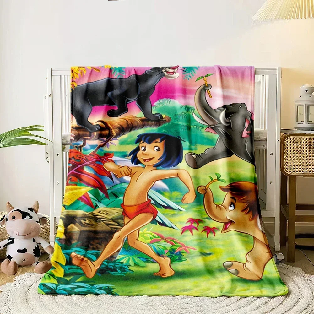 MINISO The Jungle Book HD Art Print Blanket.Oversized Soft Warm Flannel All-season Blanket.Use Sofas,Picnic,Camping Blankets