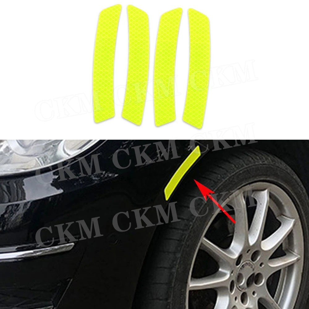 Car Bumper Reflective Warning Strip Stickers Wheel Rim Eyebrow Warn Light Reflector Protective Sticker Scratch Paster