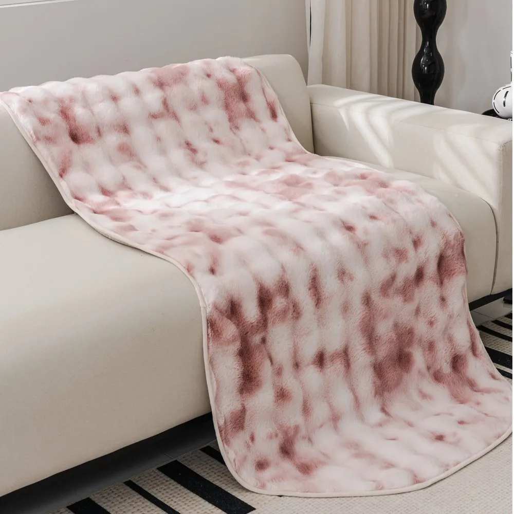 2024 Spring Warm Sofa Cover Thick Washable Sofa Towel Artificial Rabbit Velvet Sofa Mat Gradient Color Couch Mat Seat Cushion