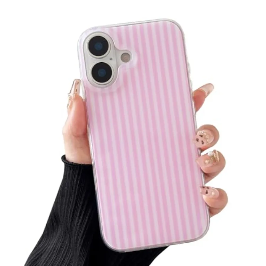 

Compatible with iPhone 17 Case, Fashion Cute Striped Aesthetic Design for Women, Soft TPU Shockproof Phone Case for iPhone 17 6