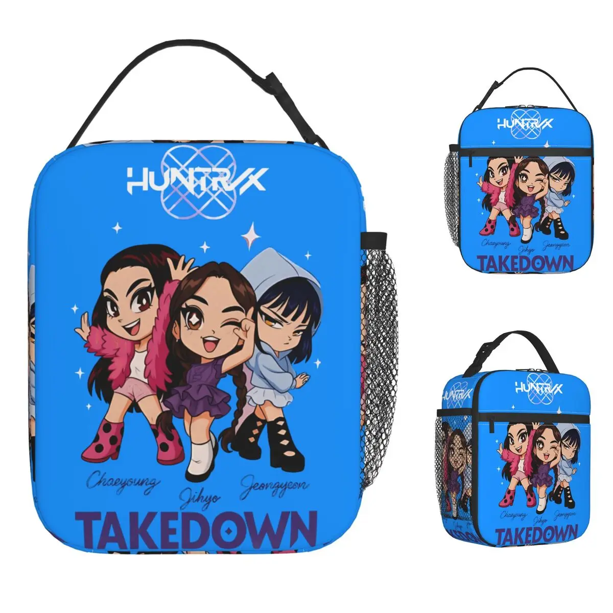 

Kpop Demon Hunters Lunch Bag Take Down HUNTRX Casual Lunch Box For Women Travel Portable Insulated Cooler Bag Thermal Lunch Bags