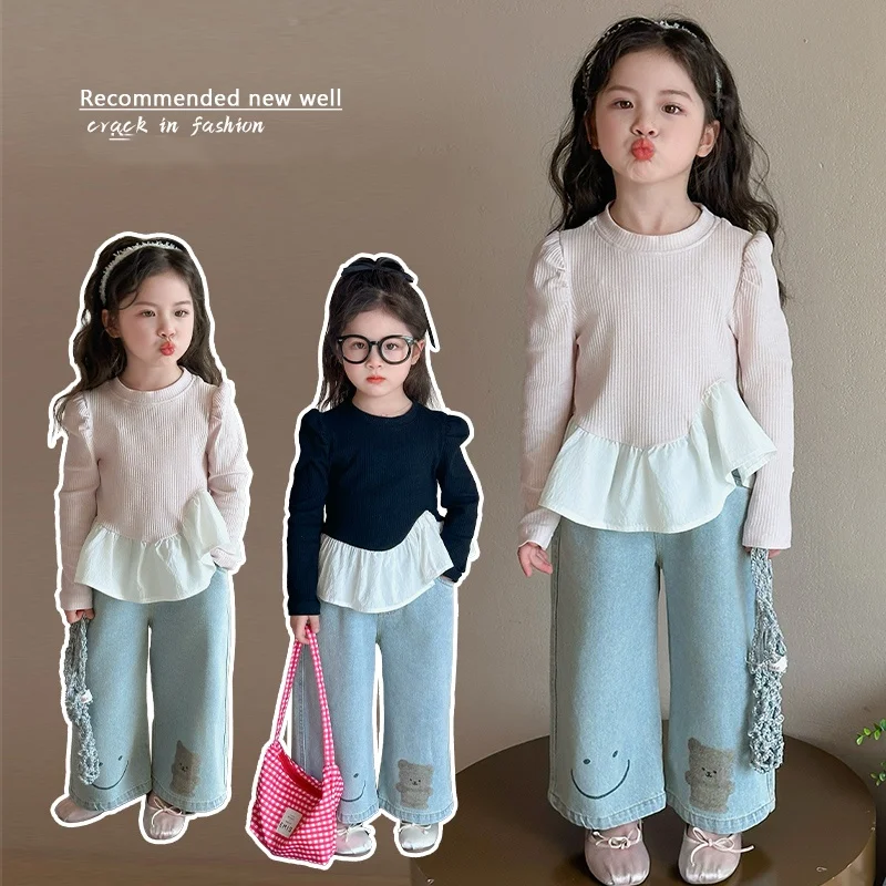 

Baby Girl Clothes Set Size 2-9Y Kid Tee Top&Pants Bottom Clothing Suit Kid Autumn Clothing Set Toddle Girl Casual Fashion Outfit