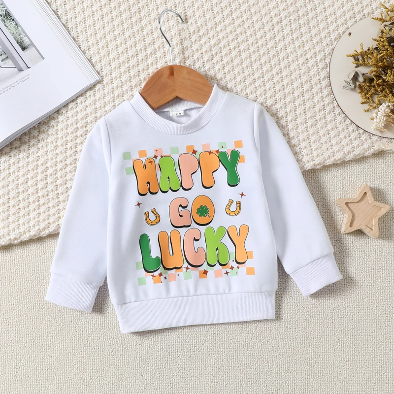 Toddler Infant Baby Boy Irish Day Outfit Long Sleeve Pullover Sweatshirt Newborn Boys Spring Summer Pants Set