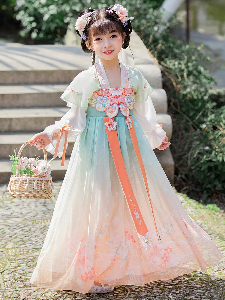 Chinese Ancient Clothes Hanfu Dress For Girls Butterfly Fairy Costume Halloween Party Carnival Cosplay Performance Han Fu Kids