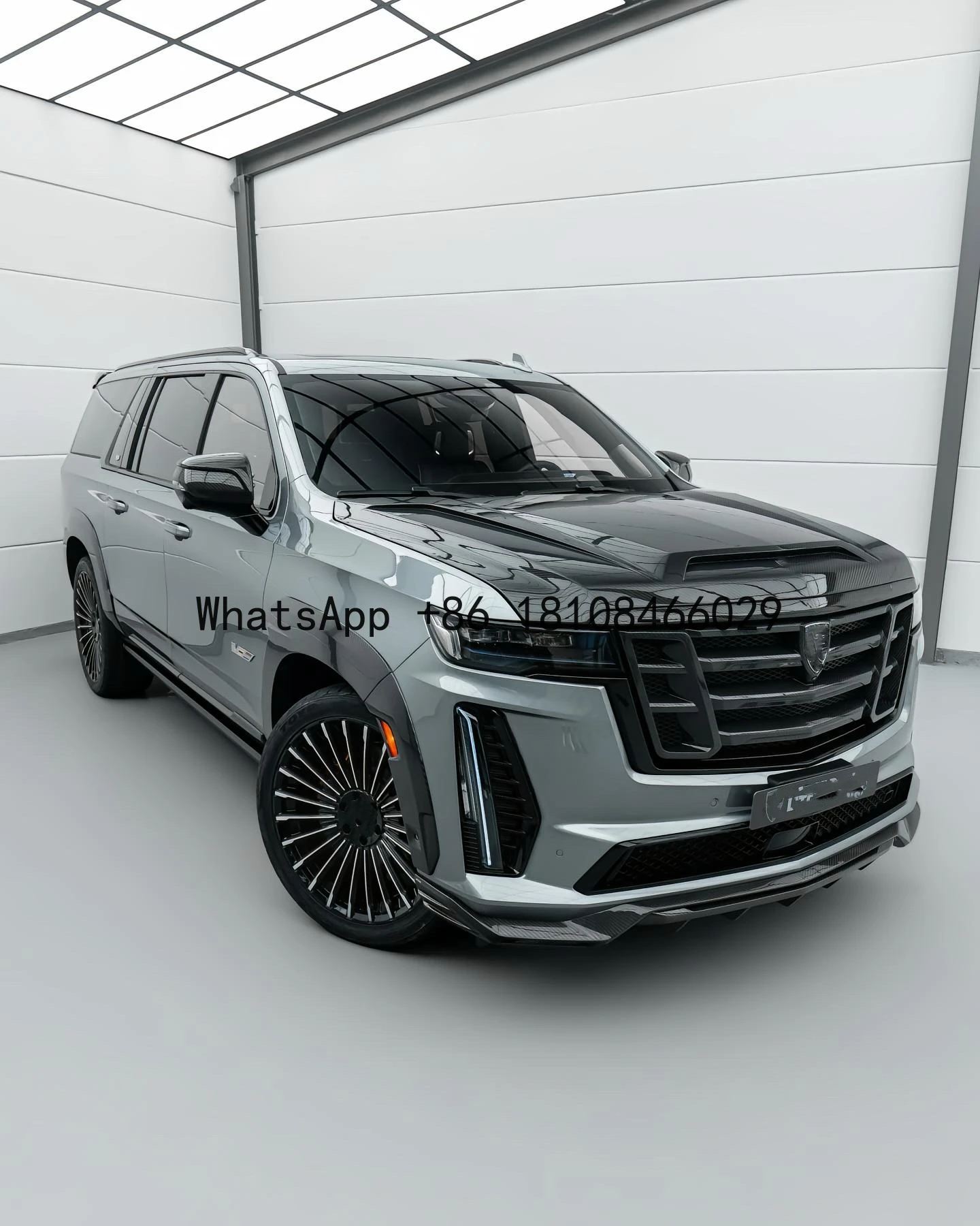 LD Style Body Kit for Cadillac Escalade Carbon Fiber Front Lip Rear Diffuser Spoiler Hood Grill Wide Body Kit