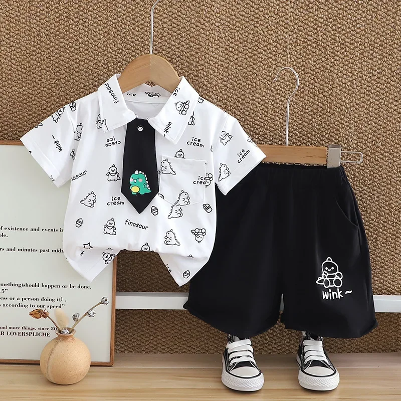 

New Summer Baby Clothes Suit Children Boys Cartoon T-Shirt Shorts 2Pcs/Sets Infant Clothing Set Toddler Costume Kids Tracksuits