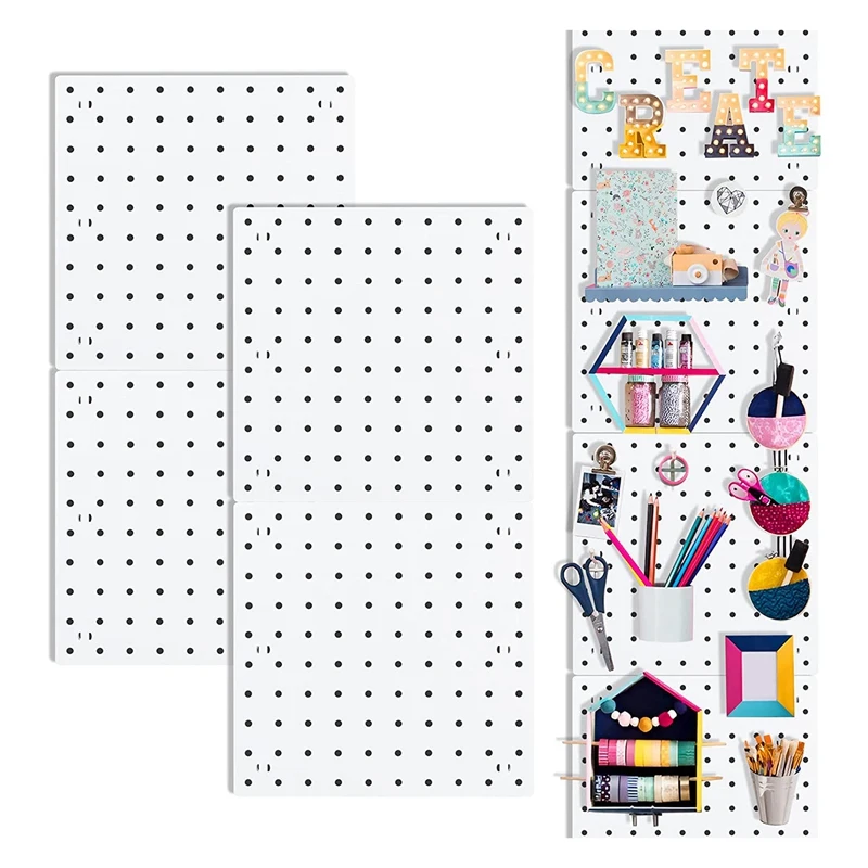 Pegboards, Pegboard Wall Organizer Panels, Peg Boards, For Wall, Craft Room, Kitchen, Garage, Living Room, Bathroom(4Pcs)