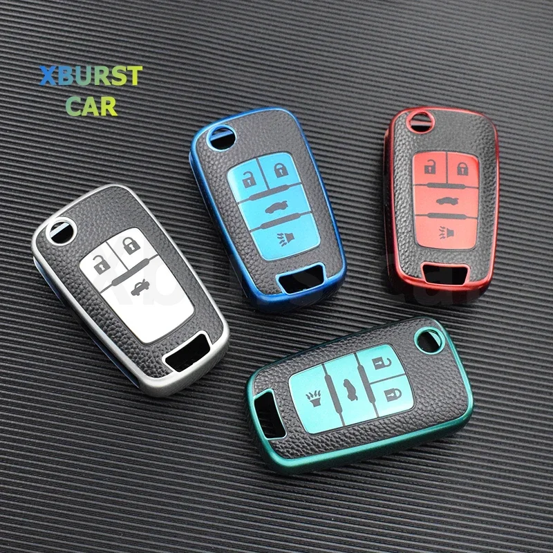 For Chevrolet Cruze Aveo Trax Sail Malibu Captiva Opel Vauxhall Astra J Corsa Insignia Mokka TPU Leather Car Flip Key Case Cover