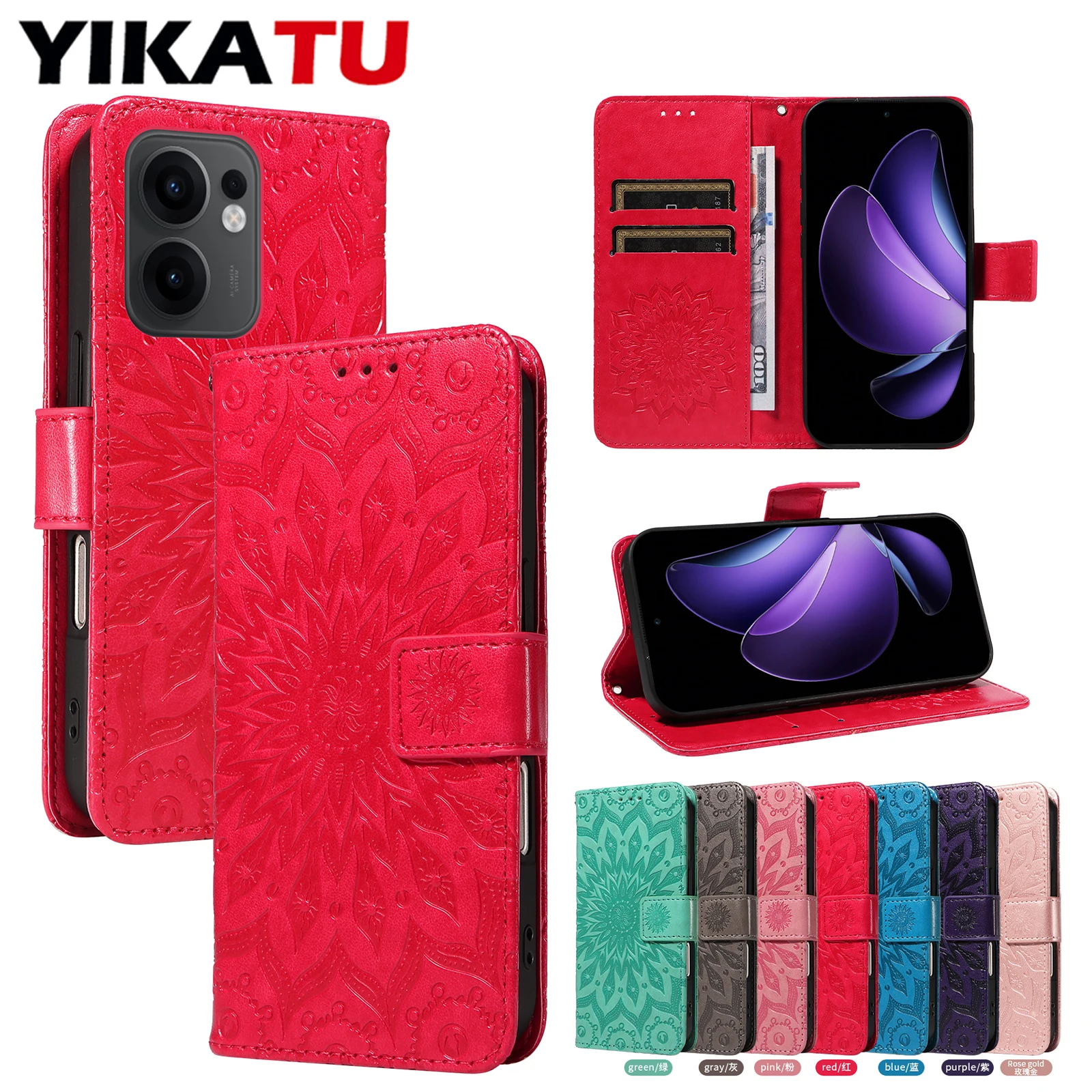 

Card Stand Wallet Case For OPPO Find X9 X8 X5 Lite X3 F31 F25 F23 F19 4G F17 AX7 AX5S A3S A3 Pro A3 A2X 5G A2 A1i A1 Multi Card