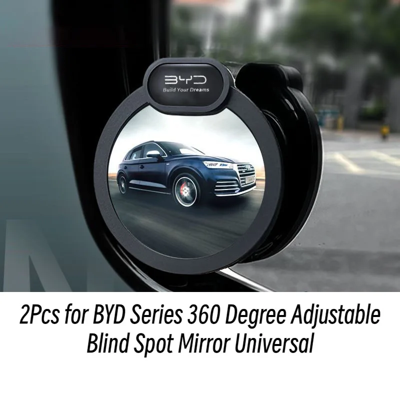 BYD 2Pcs 360 Degree Adjustable Blind Spot Mirror Universal for Atto 3 Yuan Plus Song Plus Seal Shark Seagull Auxiliary Rearview